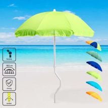 Parasol Droit 180 Cm – Fixation Hélicoïdale – Tissu Coton Avec Protection Uv Upf 158 – 8 Baleines Renforcées – Résistant Au Vent – Girafacile