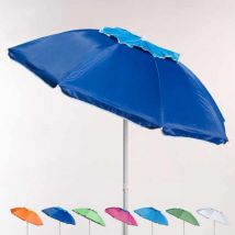 Beachline - Parasol de plage 200 cm aluminium anti-vent protection uv Corsica - Bleu