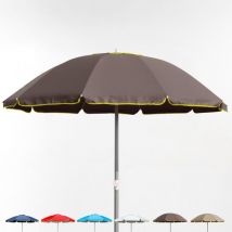 Beachline - Parasol de plage 220 cm coupe-vent professionnel anti uv Bagnino Fluo - Marron
