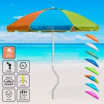 Girafacile - Parasol de plage aluminium leger visser protection uv 200 cm Afrodite - Multicolore 1