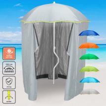 Parasol de plage léger visser tente protection uv Girafacile 200 cm Zeus - Blanc - Argent