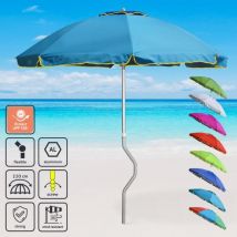 Parasol de plage aluminium léger visser protection uv Girafacile 220 cm Eolo - Turquoise