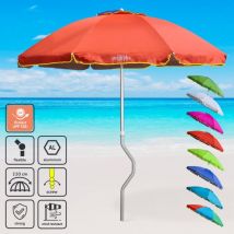 Parasol de plage aluminium léger visser protection uv Girafacile 220 cm Eolo - Orange