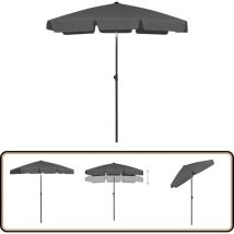 Parasol de plage anthracite 180x120 cm - Parasol De Plage - Parasol Extérieur - Parasol Rectangulaire - Parasol Inclinable - Parasol Résistant Aux UV