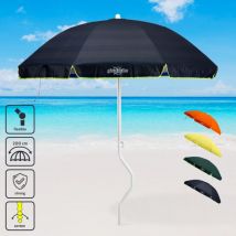 Girafacile - Parasol de plage 200 cm coton pêche Artemide - Bleu Foncé