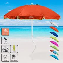 Parasol De Plage Léger Visser Protection Uv Girafacile 200 Cm Ermes - Orange