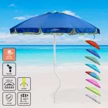 Girafacile - Parasol de plage léger visser protection uv 220 cm Apollo - Bleu