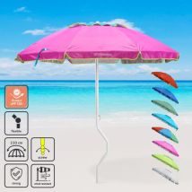 Parasol De Plage Léger Visser Protection Uv Girafacile 220 Cm Apollo - Pourpre