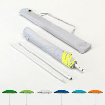 Beachline - Parasol de plage pliable portable leger voyage moto 180 cm Pocket - Blanc - Argent