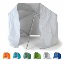 Parasol De Plage Portable Moto Pliable Léger Tente 200 Cm Piuma - Blanc - Argent