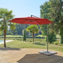 Hesperide - Parasol décentré rond Manoa ambre Hespéride