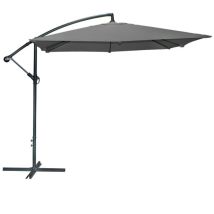 Cémonjardin - Parasol Déporté Carré 250x250 Cm En Tissu Gris Foncé