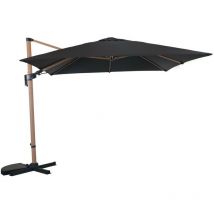 Parasol déporté lb orientable - heat look bois oak/gris 3 x 3 m - Proloisirs