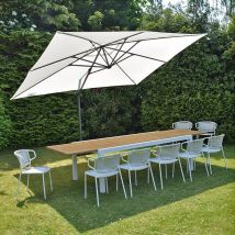 Gecko Outdoor - Parasol déporté écru 4x3 m Mercuria