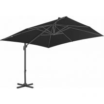 Decdeal - inlife Parasol déporté avec mât en aluminium 3x3 m Noir