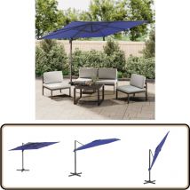 Parasol déporté avec mât en aluminium Bleu azuré 400x300 cm - Parasol Jardin - Parasol Déporté - Parasol Bleu - Parasol Aluminium - Parasol Extérieur