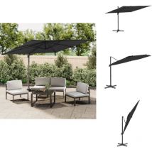 Parasol déporté avec mât en aluminium Noir 300x300 cm - Parasol De Jardin - Parasol Cantilever - Parasol Extérieur - Parasol Noir - Parasol