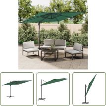 Er-siice - The Living Store Parasol de jardin en porte-à-faux avec mât en aluminium vert - Parasol De Jardin - Parasol Extérieur - Parasol Portatif
