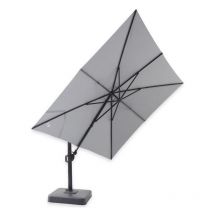 Ici Store - Parasol Déporté Carré Marbella 3 x 3 m toile acrylique Sunbrella Gris Lead Chiné - Grey