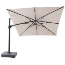 Ici Store - Parasol Déporté Carré Marbella 3 x 3 m toile acrylique Sunbrella Lin - Beige
