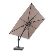 Ici Store - Parasol Déporté Carré Marbella 3 x 3 m toile acrylique Sunbrella Taupe Chiné - Marron