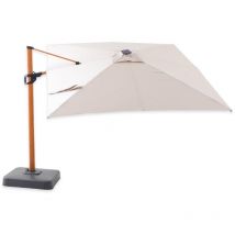 Parasol Déporté Carré Marbella à led 3 x 3 m toile acrylique Sunbrella Lin - Beige
