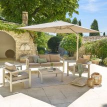 Hesperide - Parasol décentré Melhia 3x3 m oléfine argile / lin Hespéride