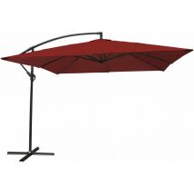 Parasol déporté molokai carré 2,7x2,7m rouge