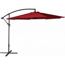 Parasol déporté OAHU rond 3m de diamètre rouge