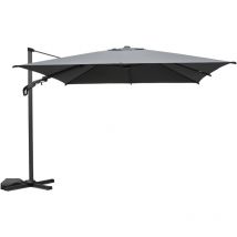 Sweeek - Parasol déporté etretat rectangulaire gris 3x4m