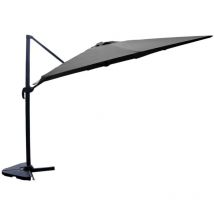 Concept-usine - cesare - Parasol rectangulaire 3x4 déporté rotatif gris en aluminium