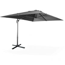 Parasol déporté rectangulaire 3x4 m - Wimereux - Gris - Parasol excentré inclinable dans 6 positions. rotatif à 360°.