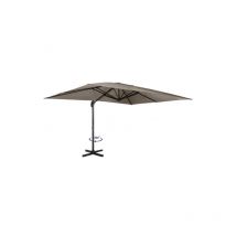Idmarket - Parasol déporté inclinable rotatif 360 calvi taupe 3x4 m avec housse