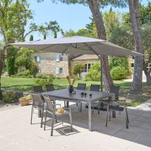 Parasol décentré Melhia 4x3 m oléfine anthracite Hespéride