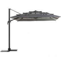 Parasol 4x3 m Melhia multi toiles oléfine anthracite Hespéride