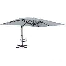 Idmarket - Parasol déporté inclinable rotatif 360 calvi gris clair 3x4 m avec housse