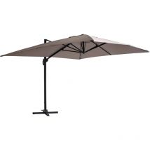 Oviala - Parasol déporté 3x4m en aluminium taupe