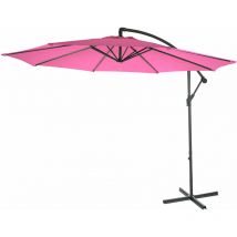 Parasol Acerra, parasol parasol, ø 3m inclinable, polyester/acier 11kg, rose sans socle