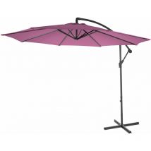 Parasol Acerra, parasol parasol, Ø 3m inclinable, polyester/acier 11kg, rouge lavande sans socle