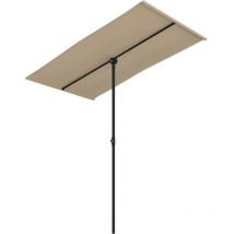 Youthup - Parasol d'extérieur avec mât en aluminium 180 x 130 cm taupe