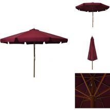 Parasol d'extérieur avec mât en bois 330 cm Bordeaux - Parasol - Parasol Exterieure - Parasol Bois - Parasol Rouge - Parasol Jardin