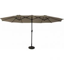 Happy Garden - Parasol double 2,7x4,6m linai taupe