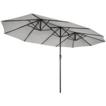 Kz Garden - Parasol de jardin double Gris 4.50 x 2.65 x h 2.40 Toile polyester twin