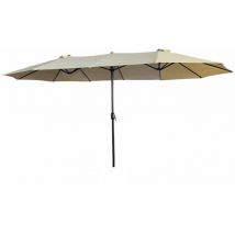Parasol double de jardin tilia en beige, Poids 12,3 kg Dimensions L460 x l270 x H245 cm