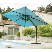 SUNKING - Parasol déporté 3x3m - Bleu Canard