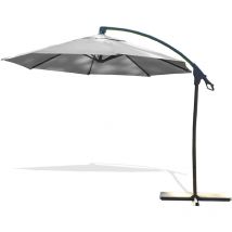 Dcb Garden - malaga - Parasol avec pied excentré en acier et toile grise