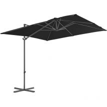 Abcrital - inlife Parasol déporté avec mât en acier Noir 250x250 cm