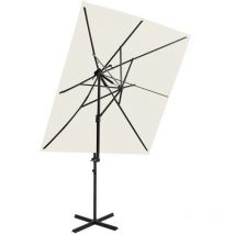 Bonnevie - Parasol déporté à double toit - Parasol de Jardin Parasol de balcon Sable 250x250 cm BV783522