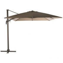 Parasol décentré Eléa inclinable rectangulaire noisette Hespéride