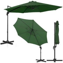 Uniprodo - Parasol de jardin à perche latérale, inclinable, rond, diamètre. 300 cm vert